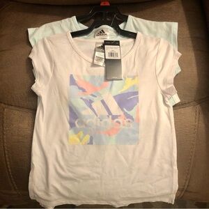 🎀 BRAND NEW Adidas 3 piece set! 2 short sleeve shirts and shorts. Kids size 6